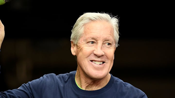 Pete Carroll, formerly of the Seattle Seahawks, smiles