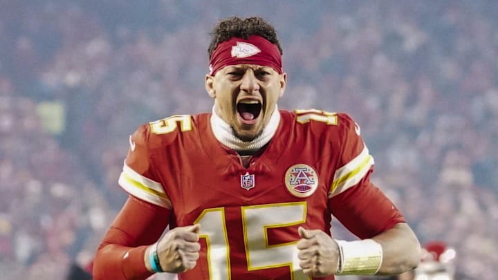 Dec 7, 2025; Kansas City, Missouri, USA; Kansas City Chiefs quarterback Patrick Mahomes (15) yells prior to the game against the Houston Texans at GEHA Field at Arrowhead Stadium. Mandatory Credit: Denny Medley-Imagn Images Dec 7, 2025; Kansas City, Missouri, USA; Kansas City Chiefs quarterback Patrick Mahomes (15) yells prior to the game against the Houston Texans at GEHA Field at Arrowhead Stadium. Mandatory Credit: Denny Medley-Imagn Images