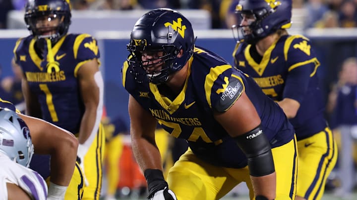 West Virginia University left tackle Wyatt Milum West Virginia University left tackle Wyatt Milum
