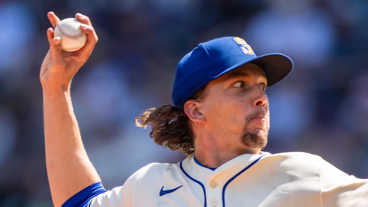 Seattle Mariners pitcher Logan Gilbert throws during a game against the Athletics on Aug. 24 at T-Mobile Park. Seattle Mariners pitcher Logan Gilbert throws during a game against the Athletics on Aug. 24 at T-Mobile Park.