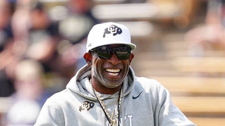 Colorado Buffaloes head coach Deion Sanders before the game against the Delaware Fighting Blue Hens at Folsom Field. Colorado Buffaloes head coach Deion Sanders before the game against the Delaware Fighting Blue Hens at Folsom Field.