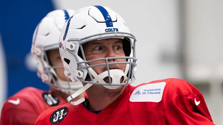 Indianapolis Colts quarterback Philip Rivers drops back to pass Indianapolis Colts quarterback Philip Rivers drops back to pass