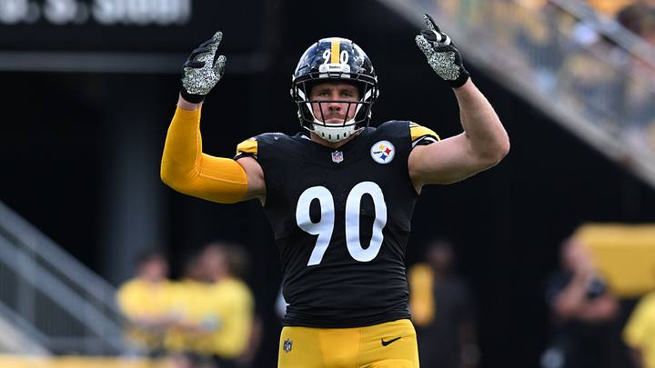 Sep 13, 2026; Pittsburgh, Pennsylvania, USA; Pittsburgh Steelers linebacker T.J. Watt (90) during the third quarter against the Atlanta Falcons at Acrisure Stadium. Mandatory Credit: Barry Reeger-Imagn Images Sep 13, 2026; Pittsburgh, Pennsylvania, USA; Pittsburgh Steelers linebacker T.J. Watt (90) during the third quarter against the Atlanta Falcons at Acrisure Stadium. Mandatory Credit: Barry Reeger-Imagn Images