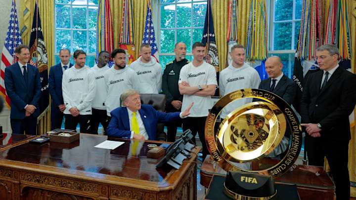 US President Donald Trump played host to an entourage from Serie A giants Juventus