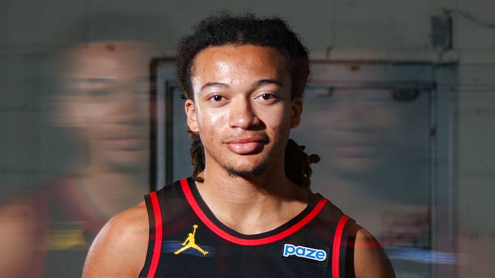 Atlanta Hawks guard Kingston Flemings (4) poses for a photo at media day on September 28, 2026. Atlanta Hawks guard Kingston Flemings (4) poses for a photo at media day on September 28, 2026.