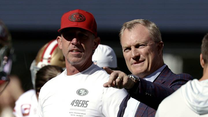 San Francisco 49ers general manager John Lynch (right) with head coach Kyle Shanahan (left) San Francisco 49ers general manager John Lynch (right) with head coach Kyle Shanahan (left)