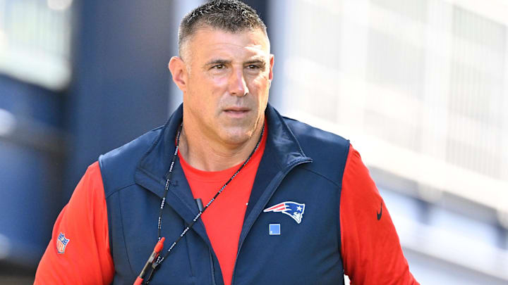 New England Patriots head coach Mike Vrabel before the start of training camp at Gillette Stadium.