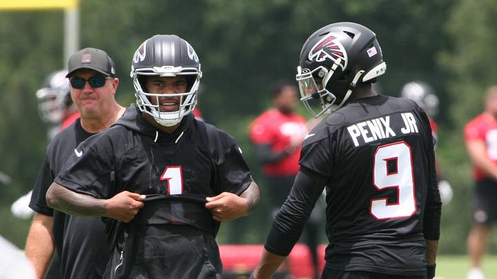 Atlanta Falcons quarterbacks Tua Tagovailoa and Michael Penix Jr. had their best combined day of practice on Wednesday. Atlanta Falcons quarterbacks Tua Tagovailoa and Michael Penix Jr. had their best combined day of practice on Wednesday.