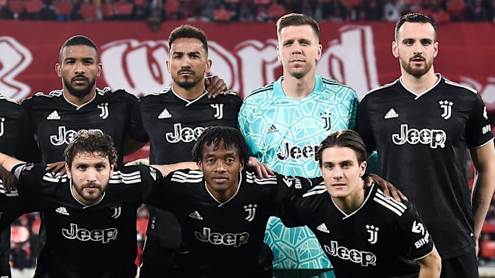 Players of Juventus FC pose for a team photo prior to the...