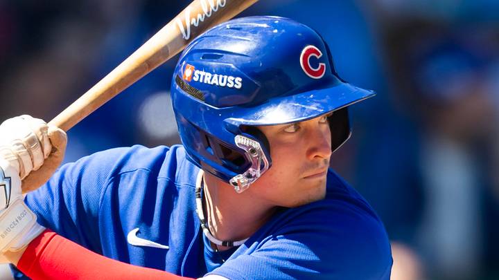 Mar 24, 2026; Mesa, Arizona, USA; Chicago Cubs first baseman Josiah Hartshorn against the New York Yankees during spring training at Sloan Park. Mandatory Credit: Mark J. Rebilas-Imagn Images Mar 24, 2026; Mesa, Arizona, USA; Chicago Cubs first baseman Josiah Hartshorn against the New York Yankees during spring training at Sloan Park. Mandatory Credit: Mark J. Rebilas-Imagn Images