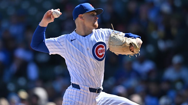 Mar 28, 2026; Chicago, Illinois, USA; Chicago Cubs pitcher Cade Horton (22) pitches against the Washington Nationals during the first inning at Wrigley Field. Mandatory Credit: Patrick Gorski-Imagn Images Mar 28, 2026; Chicago, Illinois, USA; Chicago Cubs pitcher Cade Horton (22) pitches against the Washington Nationals during the first inning at Wrigley Field. Mandatory Credit: Patrick Gorski-Imagn Images
