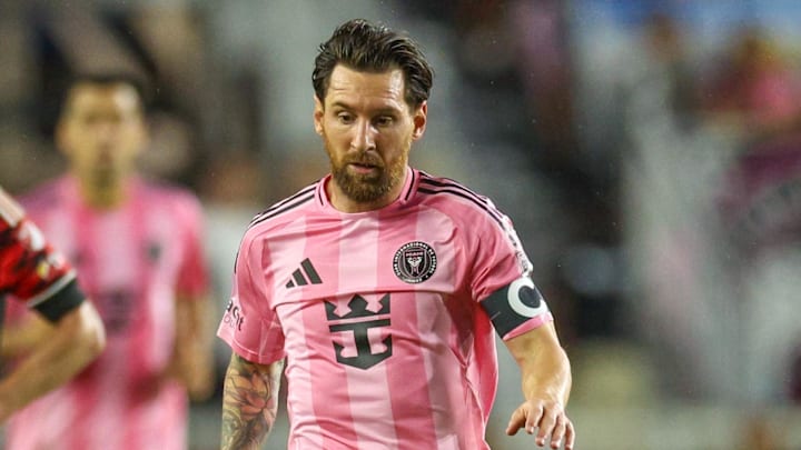 Inter Miami CF got goals from Luis Suárez and Lionel Messi (above) in a 4–1 win over the New York Red Bulls 