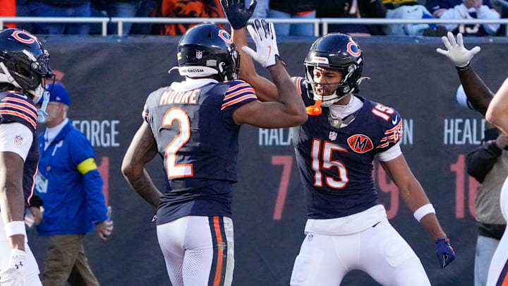 Rome Odunze is missing his fifth straight game because of a foot injury.