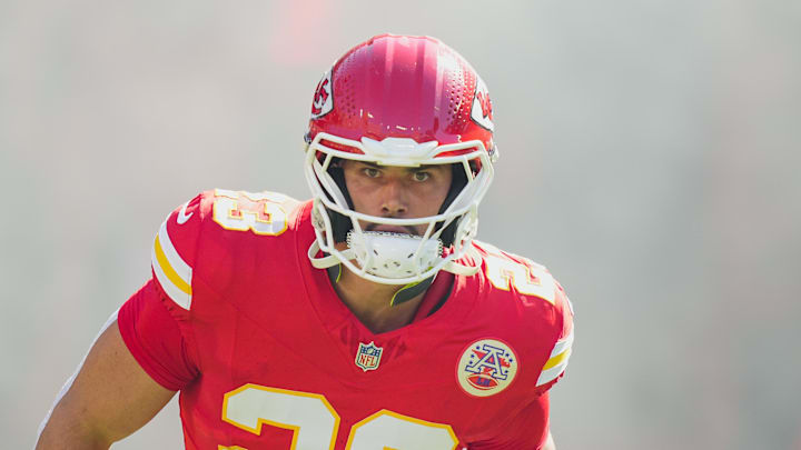 Kansas City Chiefs linebacker Drue Tranquill takes the field prior to a game against the Baltimore Ravens