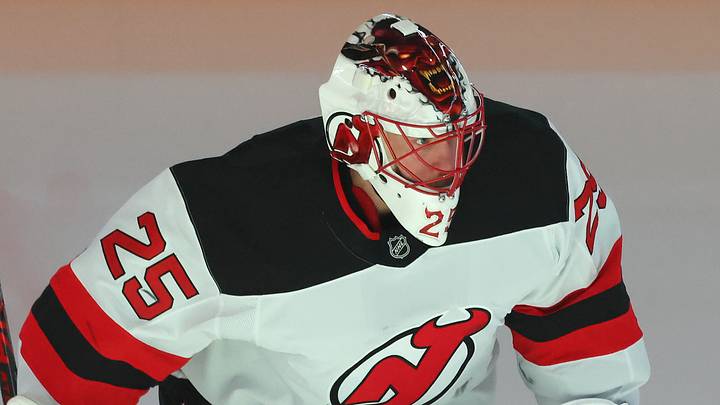 Feb 26, 2026; Pittsburgh, Pennsylvania, USA; New Jersey Devils goaltender Jacob Markstrom (25) warms up against the Pittsburgh Penguins at PPG Paints Arena. Mandatory Credit: Charles LeClaire-Imagn Images Feb 26, 2026; Pittsburgh, Pennsylvania, USA; New Jersey Devils goaltender Jacob Markstrom (25) warms up against the Pittsburgh Penguins at PPG Paints Arena. Mandatory Credit: Charles LeClaire-Imagn Images