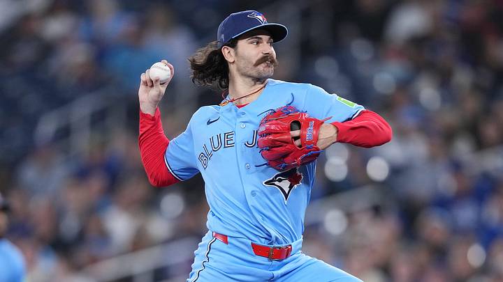 Toronto Blue Jays starting pitcher Dylan Cease. Toronto Blue Jays starting pitcher Dylan Cease.