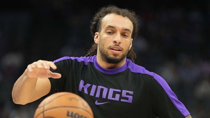 Apr 11, 2025; Sacramento, California, USA; Sacramento Kings guard Devin Carter (22) warms up before the game against the Los Angeles Clippers at Golden 1 Center. Mandatory Credit: Darren Yamashita-Imagn Images