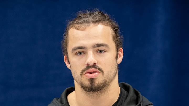 Seattle Seahawks defensive back Maxen Hook during the 2025 NFL Combine