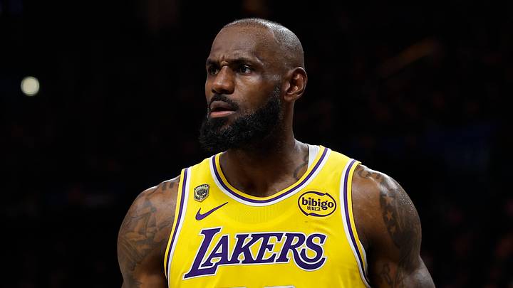 May 7, 2026; Oklahoma City, Oklahoma, USA; Los Angeles Lakers forward LeBron James (23) reacts after a play against the Oklahoma City Thunder in the second half during game two of the second round of the 2026 NBA Playoffs at Paycom Center. Mandatory Credit: Alonzo Adams-Imagn Images