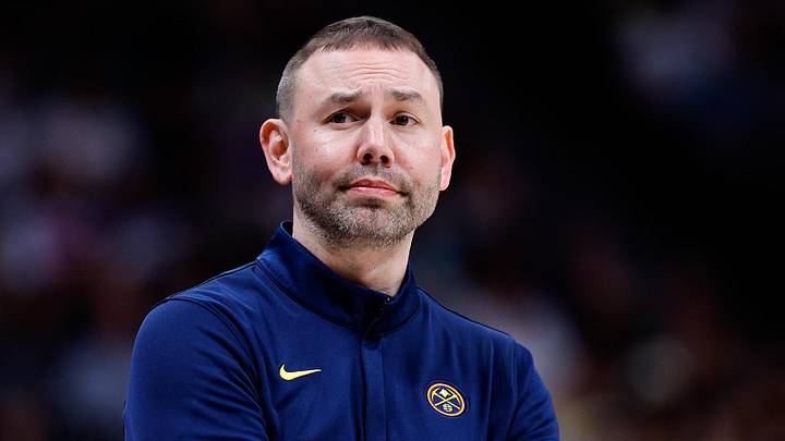 Apr 8, 2026; Denver, Colorado, USA; Denver Nuggets head coach David Adelman looks on in the second quarter against the Memphis Grizzlies at Ball Arena. Mandatory Credit: Isaiah J. Downing-Imagn Images