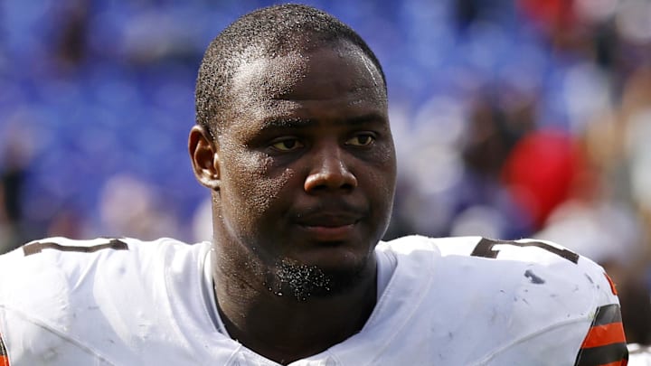 Former Washington Commanders offensive tackle Cornelius Lucas 