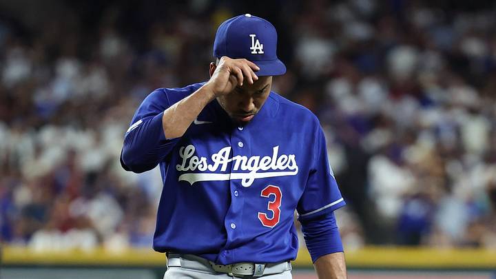 Aug 8, 2026; Phoenix, Arizona, USA; Los Angeles Dodgers pitcher Edwin Diaz (3) walks off the field after throwing against the Arizona Diamondbacks in the ninth inning at Chase Field. Mandatory Credit: Anna Carrington-Imagn Images