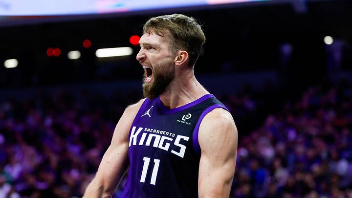 Jan 16, 2026; Sacramento, California, USA; Sacramento Kings forward Domantas Sabonis (11) reacts after a play during the fourth quarter against the Washington Wizards at Golden 1 Center. Mandatory Credit: Sergio Estrada-Imagn Images Jan 16, 2026; Sacramento, California, USA; Sacramento Kings forward Domantas Sabonis (11) reacts after a play during the fourth quarter against the Washington Wizards at Golden 1 Center. Mandatory Credit: Sergio Estrada-Imagn Images