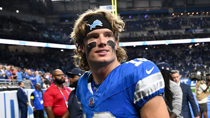 Detroit Lions wide receiver Isaac TeSlaa (18).