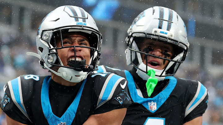 Carolina Panthers wide receivers Jalen Coker and Tetairoa McMillan