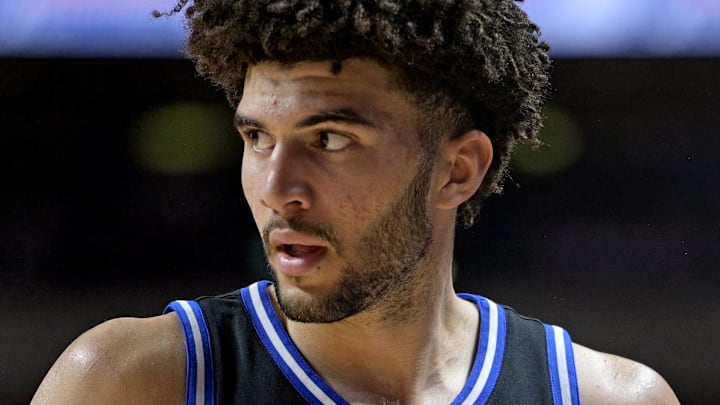 Jan 3, 2026; Tallahassee, Florida, USA; Duke Blue Devils forward Cameron Boozer (12) during the second half against the Florida State Seminoles forward at Donald L. Tucker Center. Mandatory Credit: Melina Myers-Imagn Images