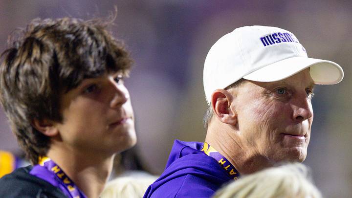 Colton Nussmeier and father Doug watch LSU quarterback Garrett Nussmeier, Colton's older brother, against Western Kentucky Colton Nussmeier and father Doug watch LSU quarterback Garrett Nussmeier, Colton's older brother, against Western Kentucky