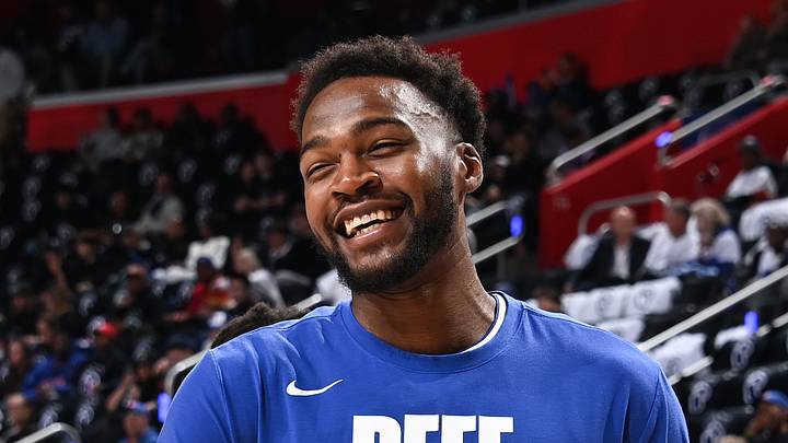 Paul Reed #7 of the Detroit Pistons smiles before the game against the Cleveland Cavaliers. (Photo by Chris Schwegler/NBAE via Getty Images) Paul Reed #7 of the Detroit Pistons smiles before the game against the Cleveland Cavaliers. (Photo by Chris Schwegler/NBAE via Getty Images)