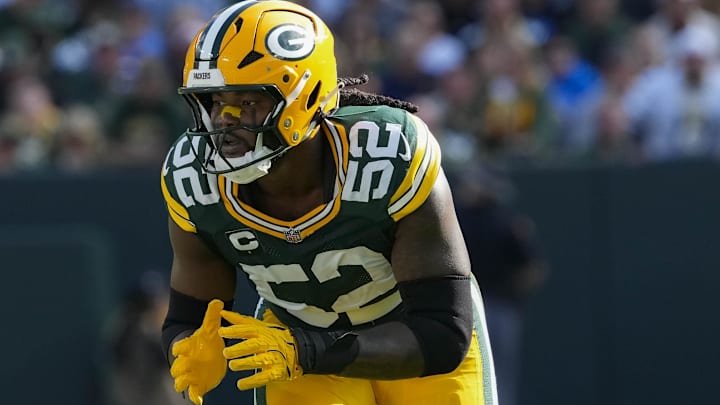 Green Bay Packers defensive lineman Rashan Gary during the game against the Detroit Lions at Lambeau Field.