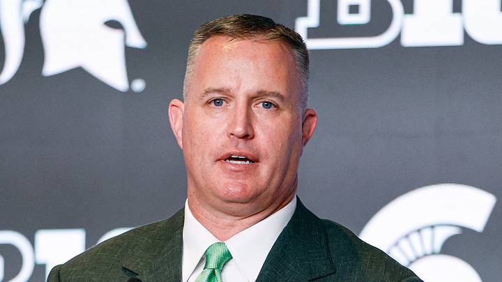 Jul 29, 2026; Chicago, IL, USA; Michigan State Football head coach Pat Fitzgerald speaks during Big Ten Media Days at Hilton Chicago. Mandatory Credit: Kamil Krzaczynski-Imagn Images Jul 29, 2026; Chicago, IL, USA; Michigan State Football head coach Pat Fitzgerald speaks during Big Ten Media Days at Hilton Chicago. Mandatory Credit: Kamil Krzaczynski-Imagn Images