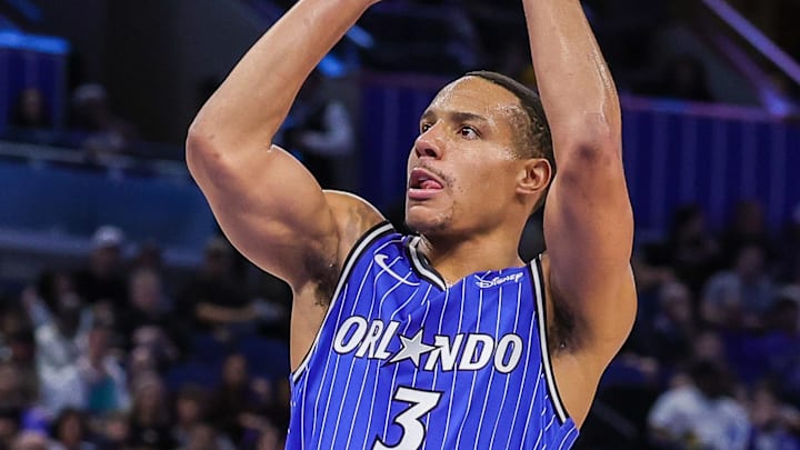 Orlando Magic guard Desmond Bane shoots a technical foul shot.