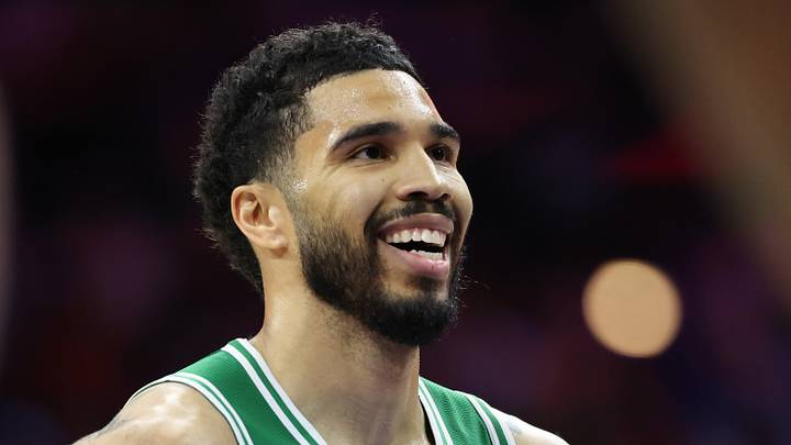 Apr 30, 2026; Philadelphia, Pennsylvania, USA; Boston Celtics forward Jayson Tatum (0) prepares to take a foul shot against the Philadelphia 76ers during the second quarter at Xfinity Mobile Arena. Mandatory Credit: Bill Streicher-Imagn Images