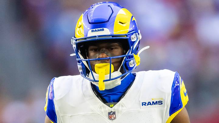 Los Angeles Rams wide receiver Konata Mumpfield. Los Angeles Rams wide receiver Konata Mumpfield.