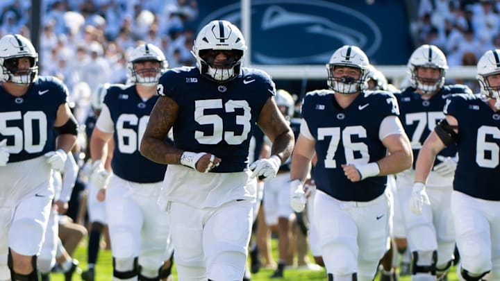 Penn State center Nick Dawkins (53)