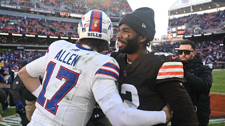 Buffalo Bills quarterback Josh Allen and Cleveland Browns quarterback Shedeur Sanders