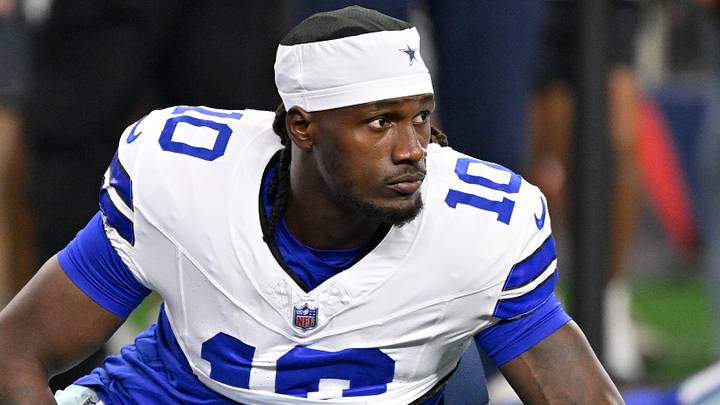 Dallas Cowboys quarterback Joe Milton III warms up before the game against the New Orleans Saints.