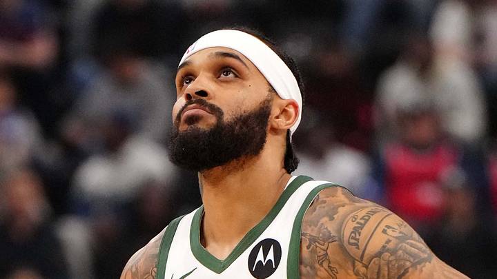 Milwaukee Bucks guard Gary Trent Jr. (5) reacts in the first half against the LA Clippers at Intuit Dome on January 25, 2025. Milwaukee Bucks guard Gary Trent Jr. (5) reacts in the first half against the LA Clippers at Intuit Dome on January 25, 2025.