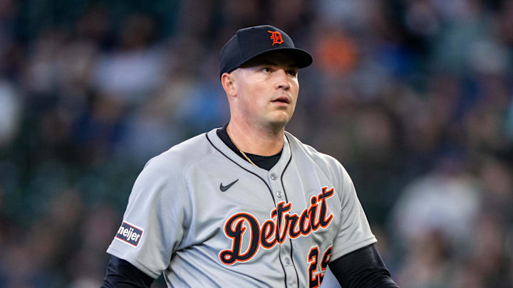 Apr 2, 2025; Seattle, Washington, USA; Detroit Tigers starting pitcher Tarik Skubal (29) walks off the field during a game against the Seattle Mariners at T-Mobile Park. Mandatory Credit: Stephen Brashear-Imagn Images Apr 2, 2025; Seattle, Washington, USA; Detroit Tigers starting pitcher Tarik Skubal (29) walks off the field during a game against the Seattle Mariners at T-Mobile Park. Mandatory Credit: Stephen Brashear-Imagn Images