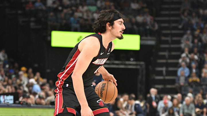 Mar 15, 2025; Memphis, Tennessee, USA; Miami Heat guard Jaime Jaquez Jr. (11) waits at the top of the key in the second quarter of the game against the Memphis Grizzlies at FedExForum. Mandatory Credit: Matthew Smith-Imagn Images Mar 15, 2025; Memphis, Tennessee, USA; Miami Heat guard Jaime Jaquez Jr. (11) waits at the top of the key in the second quarter of the game against the Memphis Grizzlies at FedExForum. Mandatory Credit: Matthew Smith-Imagn Images