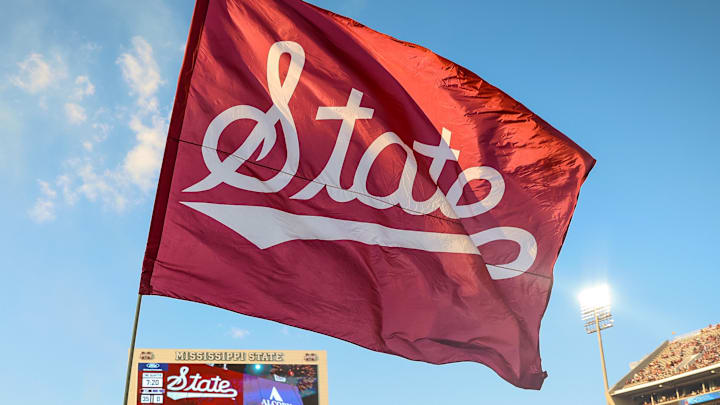 Mississippi State Bulldogs cheer team celebrates after a touchdown during the first half against the Alcorn State Braves at Davis Wade Stadium at Scott Field. Mississippi State Bulldogs cheer team celebrates after a touchdown during the first half against the Alcorn State Braves at Davis Wade Stadium at Scott Field.