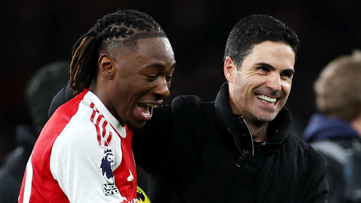 Eberechi Eze (left) scored a hat-trick in his first north London derby.