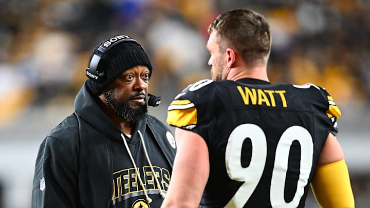 Pittsburgh Steelers HC Mike Tomlin, linebacker T.J. Watt Pittsburgh Steelers HC Mike Tomlin, linebacker T.J. Watt