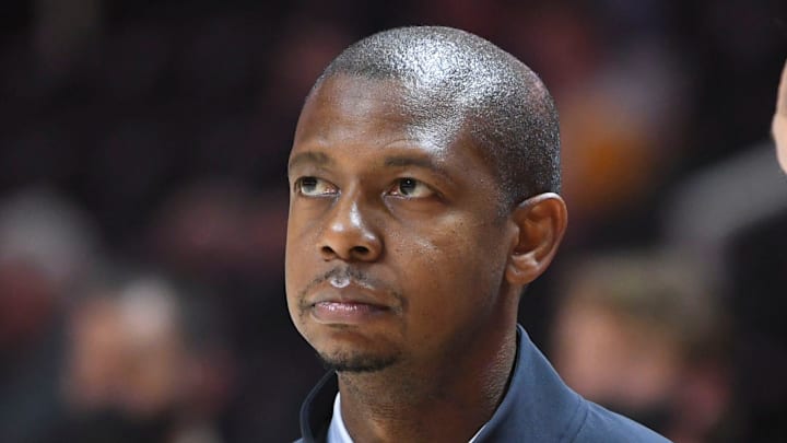 Tennessee Assistant Basketball Coach Justin Gainey during the NCAA basketball game between the Tennessee Volunteers and UT Martin Skyhawks in Knoxville, Tenn. on Tuesday, November 9, 2021
