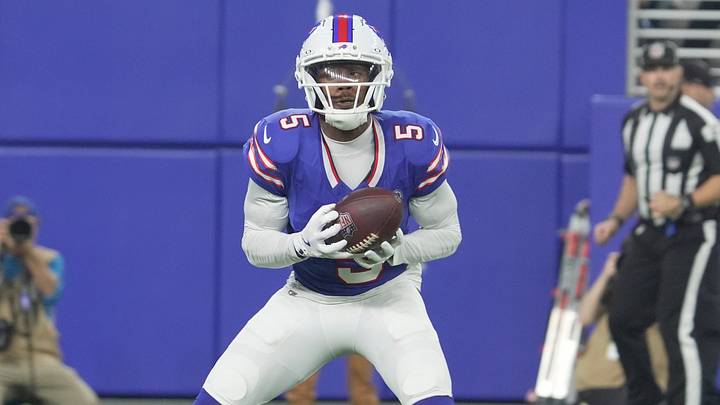 Buffalo Bills wide receiver Josh Palmer catches a pass and turns to run into the end zone during the Bills home opener game against the Detroit Lions on Sept. 17, 2026. Buffalo Bills wide receiver Josh Palmer catches a pass and turns to run into the end zone during the Bills home opener game against the Detroit Lions on Sept. 17, 2026.