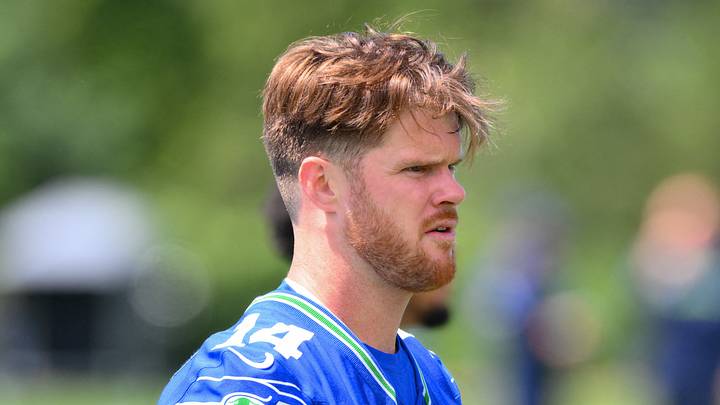Seattle Seahawks quarterback Sam Darnold (14) during minicamp 