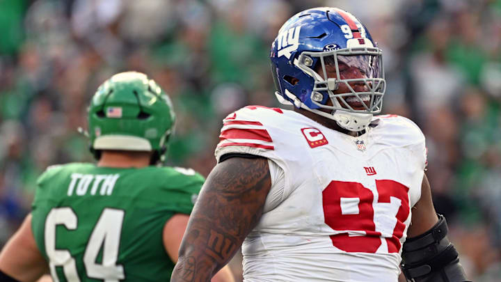 Oct 26, 2025; Philadelphia, Pennsylvania, USA; New York Giants defensive tackle Dexter Lawrence (97) against the Philadelphia Eagles at Lincoln Financial Field. Mandatory Credit: Eric Hartline-Imagn Images Oct 26, 2025; Philadelphia, Pennsylvania, USA; New York Giants defensive tackle Dexter Lawrence (97) against the Philadelphia Eagles at Lincoln Financial Field. Mandatory Credit: Eric Hartline-Imagn Images